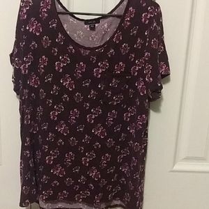 Midnight XL Purple and pink flowered shirt